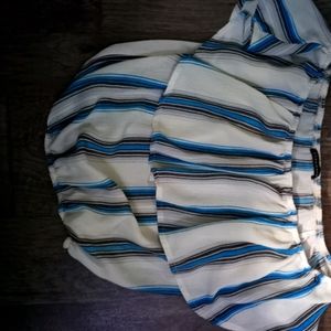 Off the shoulder cropped striped top